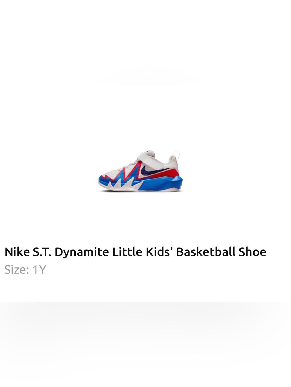 Nike Kids' ST Dynamite Low Top Sneaker - White Blue Red